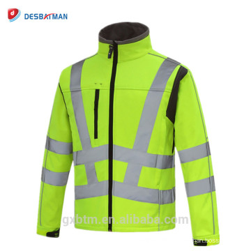 Fleece benutzerdefinierte 3m reflektierende Sicherheitsjacke, Softshell Hallo Vis hohe Sichtbarkeit Sicherheitsjacke